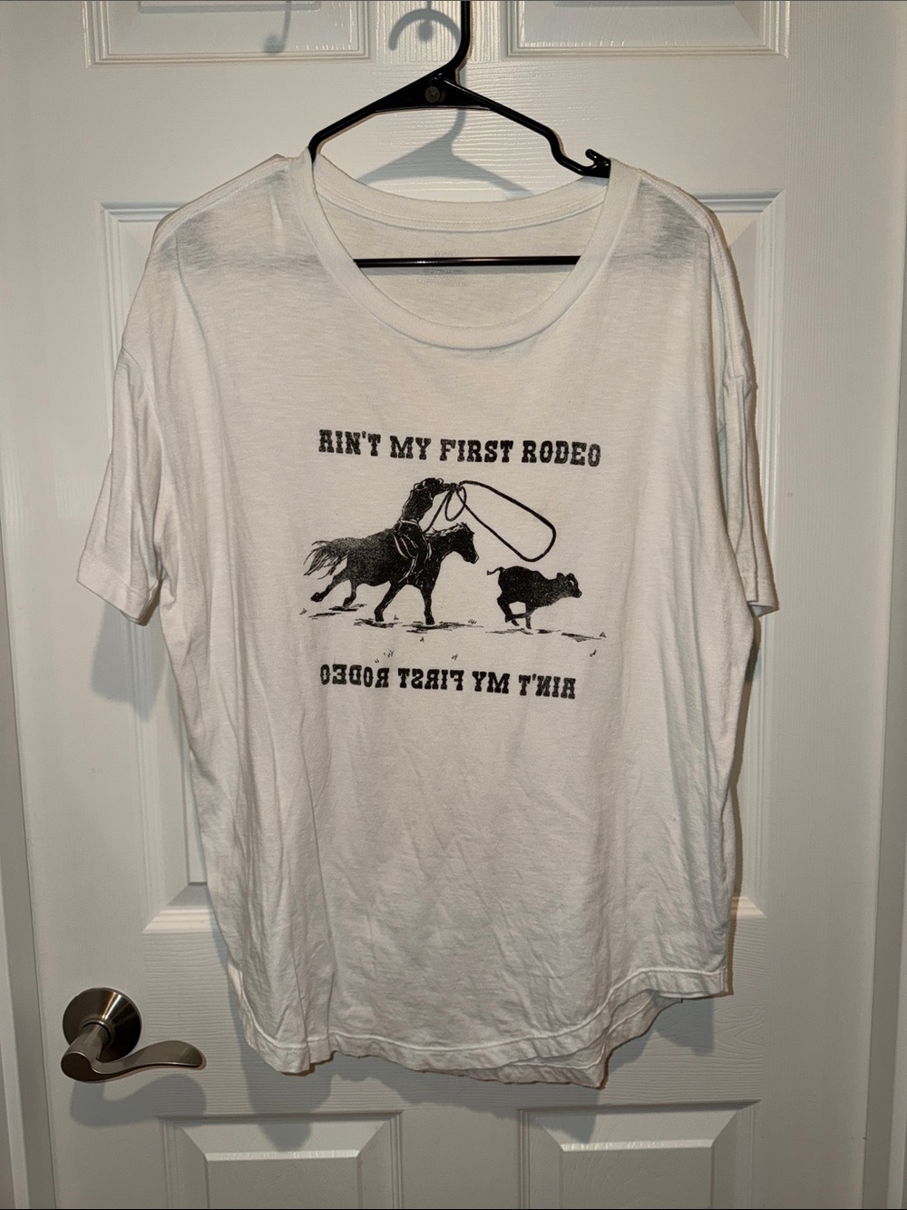 aerie White Graphic tee with Rodeo Print